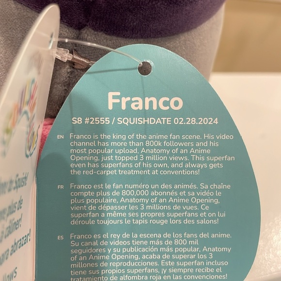 ⚡️NWT 8” Franco the Fuzzy Mushroom Bat Squishmallow - Picture 7 of 7